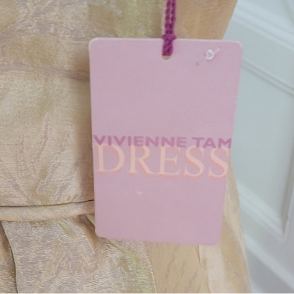 NWT VIVIENNE TAM Linen Silk Dress Size 4 Champaign - Picture 9 of 9